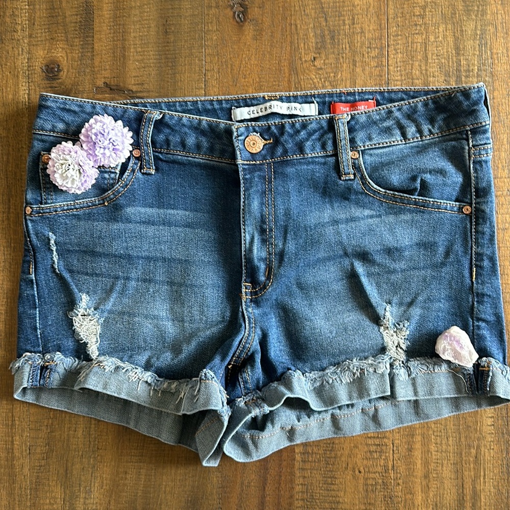 Celebrity pink Denim Shorts